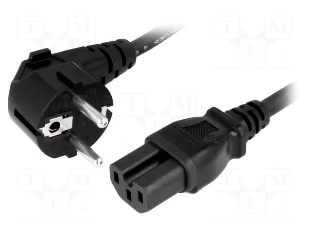 Cable; 3x1mm2; CEE 7/7 (E/F) plug angled,IEC C15 female; rubber LIAN DUNG SN313-3/10/1.8B