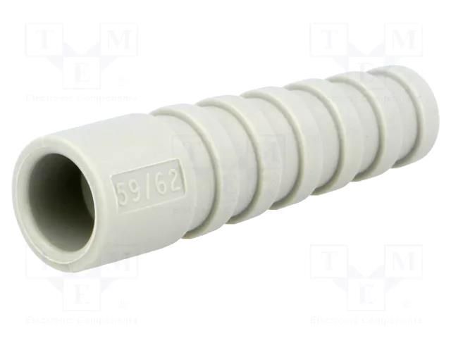 Strain relief; RG59,RG62; grey; Application: BNC plugs; 10pcs. MH CONNECTORS RG59/62SRB-LG