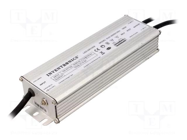Power supply: switching; LED; 180W; 12VDC; 8.33A; 90÷305VAC; IP67 INVENTRONICS EUV-200S012SV
