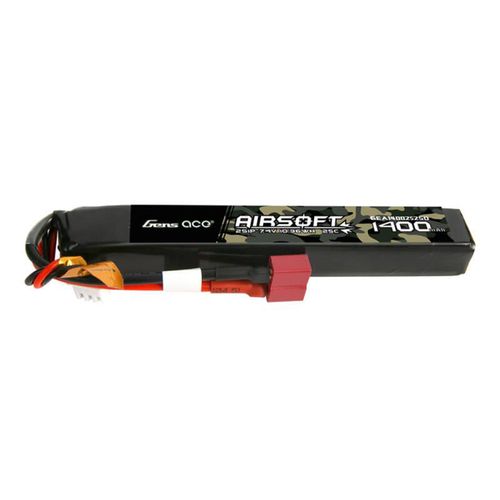 Gens ace 25C 1400mAh 2S1P 7.4V Airsoft Gun Lipo Battery with T Plug, Gens ace GEA14002S25D