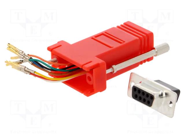 Transition: adapter; D-Sub 9pin female,RJ45 socket; red MH CONNECTORS DA9-SMJ8-R-K