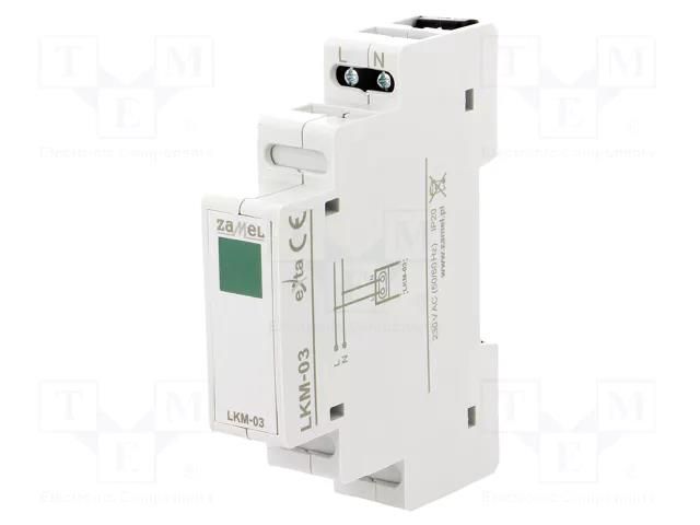 Module: voltage indicator; 230VAC; IP20; for DIN rail mounting ZAMEL LKM-03-20