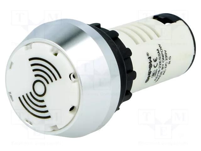 Signaller: sound; 80dB; Illumin: LED; 230V; IP40; Ø22mm; max.6mm ONPOW AD16S-BUZ/RG/220V