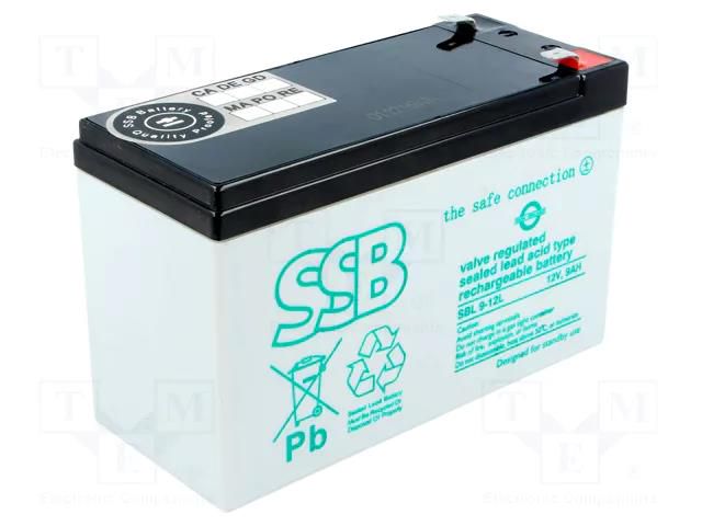 Re-battery: acid-lead; 12V; 9Ah; AGM; maintenance-free; 2.55kg SSB ACCU-HP9-12/SL