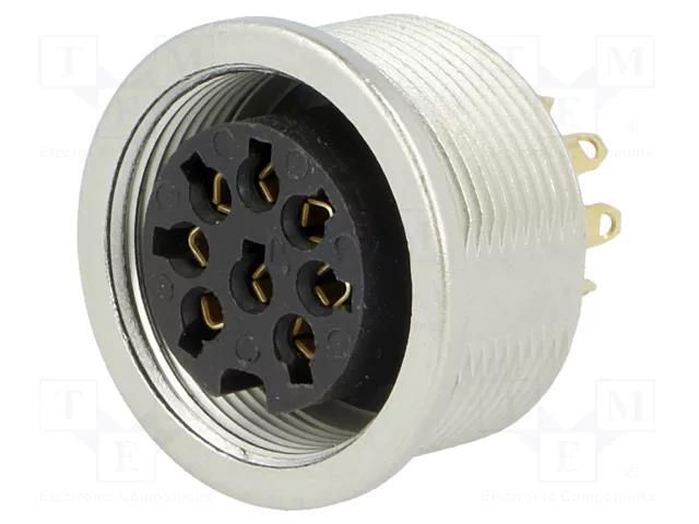 Connector: M16; socket; female; PIN: 8; 5A; 60V; soldering; IP68; 270° LUMBERG 0304-08-1