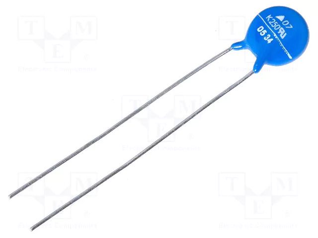 Varistor: metal-oxide; THT; 250VAC; 320VDC; 390V; 1200A; Ø9mm; 19J EPCOS SIOV-S07K250