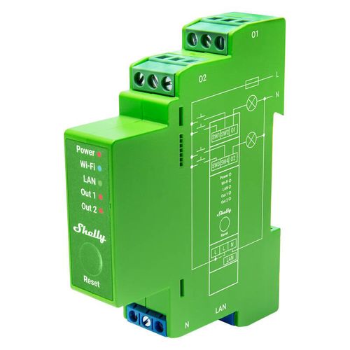 Shelly Pro Dimmer 2 DIN Rail Smart Switch, 2-channel, Shelly ProDimmer2