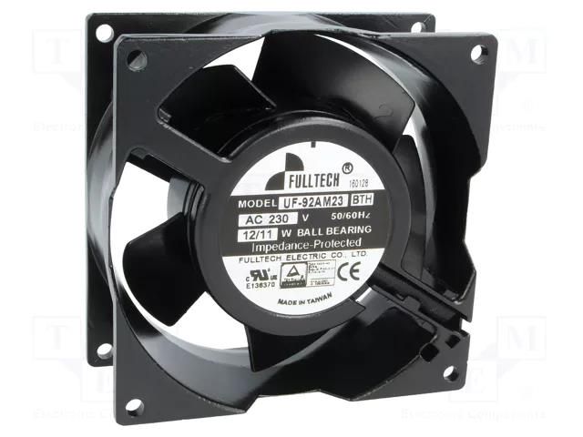 Fan: AC; axial; 230VAC; 92x92x38mm; 75m3/h; 37dBA; ball; 2700rpm FULLTECH UF92AM23BTH