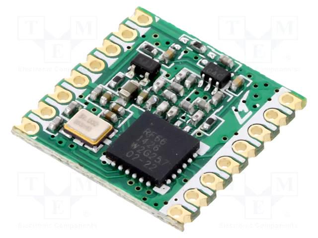 Module: RF; FM transmitter; FSK,GFSK,GMSK,MSK,OOK; 868MHz; 20dBm HOPE MICROELECTRONICS RFM66W-868S2