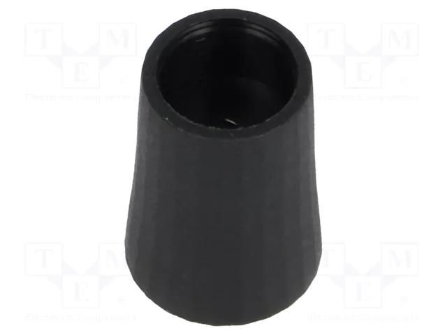 Knob; conical; thermoplastic; Øshaft: 6mm; Ø12x17mm; black; push-in CLIFF K88-BLK-D