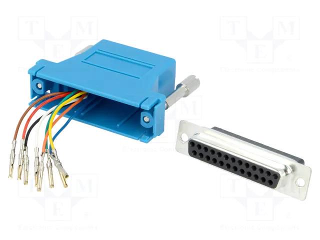 Transition: adapter; D-Sub 25pin female,RJ45 socket; blue MH CONNECTORS DA25-SMJ8-B-K