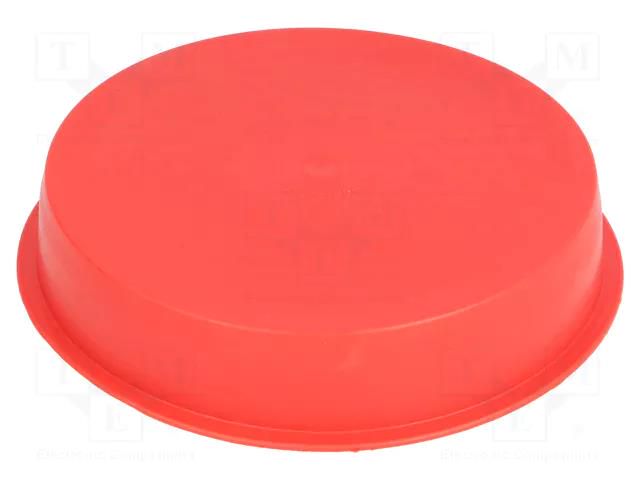 Plugs; Body: red; Out.diam: 128mm; H: 25mm; LDPE; push-in; SafeCAP SUNDPLAST SP1250