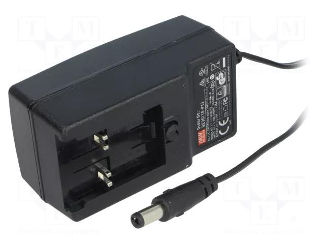 Power supply: switching; mains,plug-in; 18VDC; 1.66A; 30W; 87% MEAN WELL GE30I18-P1J