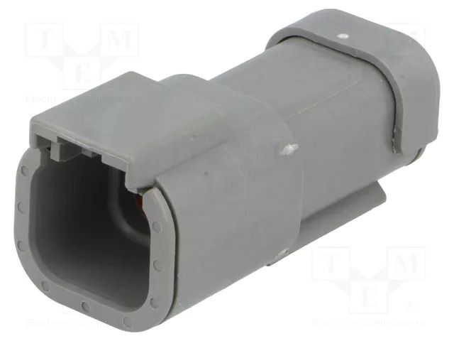 Connector: wire-wire; plug; male; DTM; PIN: 4; IP68; for cable; grey DEUTSCH DTM04-4P-E003