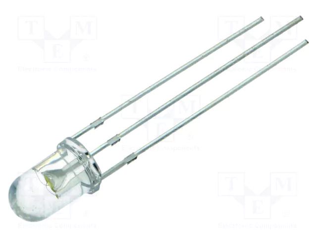 LED; red/cold white; 5mm; 30°; Front: convex; 1.8÷2.6/2.8÷3.6VDC OPTOSUPPLY OSRWPA5B31A
