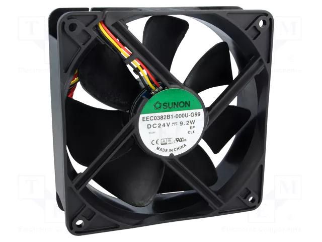 Fan: DC; axial; 24VDC; 120x120x38mm; 234.4m3/h; 48dBA; ball; 24AWG SUNON EEC0382B1-G99