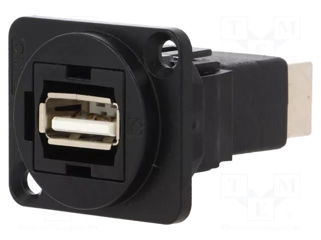 Adapter; USB A socket,USB B socket; FT; USB 2.0; metal; 19x24mm CLIFF CP30209NMB