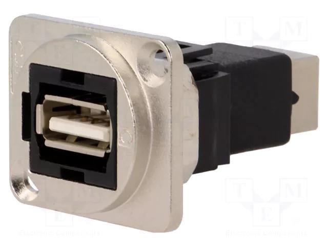 Adapter; USB A socket,USB B socket; FT; USB 2.0; metal; 19x24mm CLIFF CP30209NM