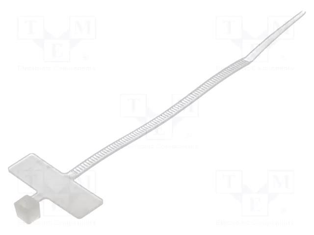 Cable tie; with label; L: 100mm; W: 2.5mm; natural; polyamide; 80N BM GROUP BMT21025