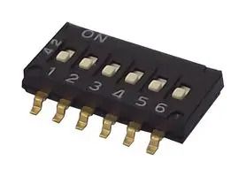 DIP SWITCH, SPST, 0.025A, 24VDC A6H-6101