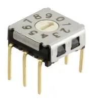 ROTARY SWITCH, 10 POS, 0.025A, 24VDC A6K-102RF