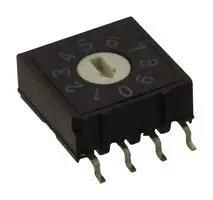 ROTARY SWITCH, 10 POS, 0.025A/24VDC, SMD A6RS-101RF-P