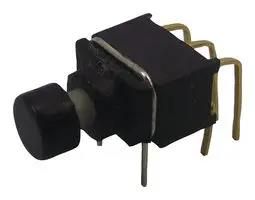 PUSHBUTTON SWITCH, DPDT, 20V, R/A TH 800UDP8P1A1M6RER1BLK