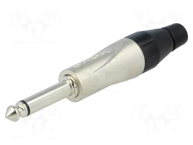 Connector: Jack 6,3mm; plug; male; mono; ways: 2; straight; grey AMPHENOL TM2P
