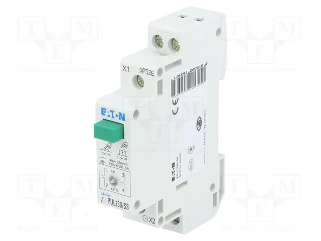 Module: pushbutton switch; 250VAC; 16A; IP40; 17.5x90x60mm; 230V EATON ELECTRIC Z-PUL230/SS