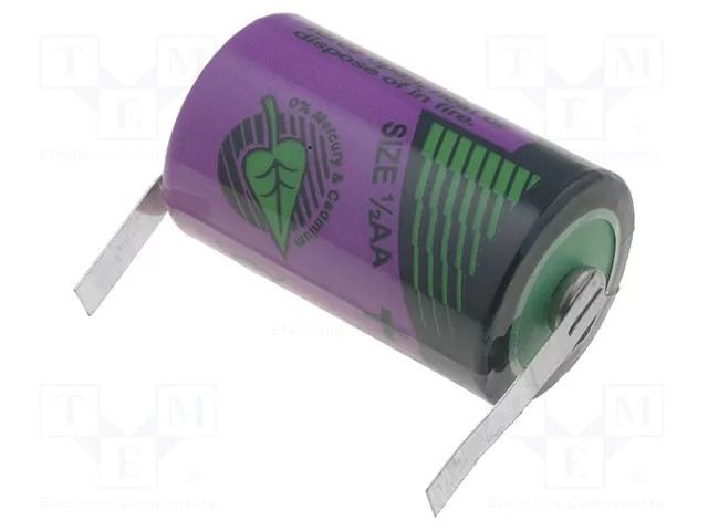 Battery: lithium (LTC); 1/2AA; 3.6V; 1200mAh; non-rechargeable TADIRAN SL-350T