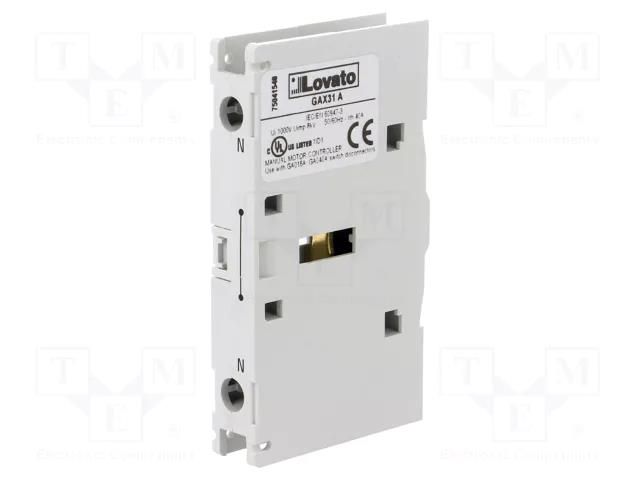 Neutral terminal; side; GA LOVATO ELECTRIC GAX31A