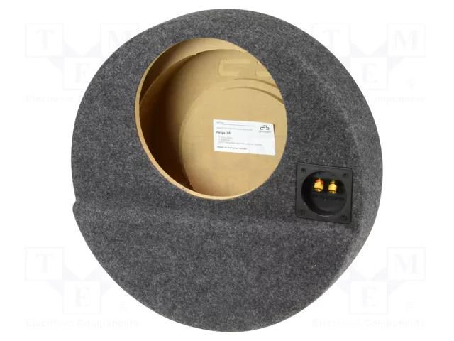 Car loudspeaker enclosure; MDF; grey melange; 250mm; 15l BASSER OBGL.FELGA.05
