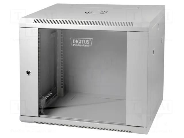 Enclosure: rack cabinet; Standard: 19"; 9U; grey; Y: 450mm; X: 600mm DIGITUS DN-W19-09U/450