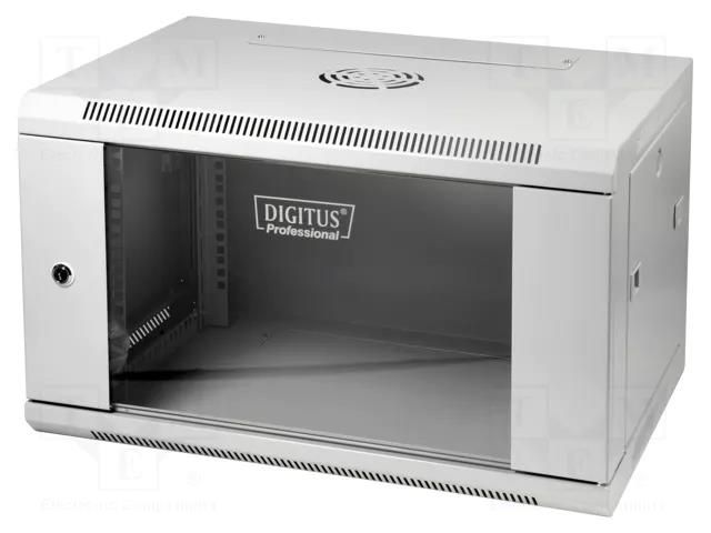 Enclosure: rack cabinet; Standard: 19"; 6U; grey; Y: 450mm; X: 600mm DIGITUS DN-W19-06U/450