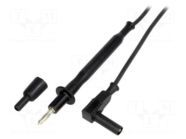 Test lead; 20A; probe tip,banana plug 4mm; with protection ELECTRO-PJP PJ4412F4-100-B