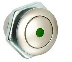 SWITCH, SPST, 0.4A, 32V, PANEL, GREEN 57-112G