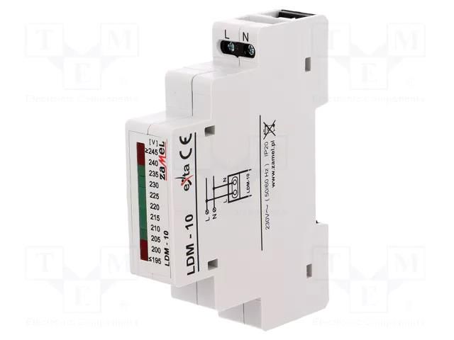 Module: voltage indicator; 230VAC; IP20; for DIN rail mounting ZAMEL LDM-10
