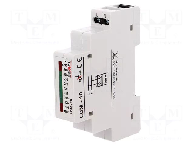 Module: voltage indicator; 230VAC; IP20; for DIN rail mounting ZAMEL LDM-10