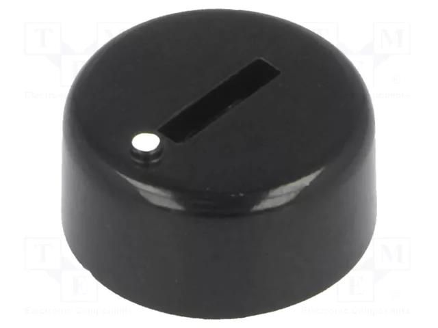 Knob; miniature; plastic; Øshaft: 6mm; Ø12x4.5mm; black; push-in SR PASSIVES GC6D-12X4.5D