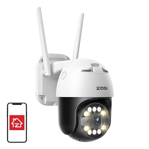 IP Outdoor Camera ZOSI C296 WiFi Pan Tilt 5MP IP66 with 32GB microSD card, ZOSI C296+32GB Card