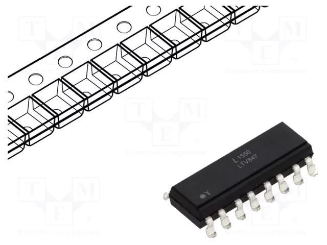 Optocoupler; SMD; Ch: 4; OUT: transistor; Uinsul: 5kV; Uce: 35V LITEON LTV-847S