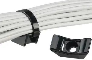 CABLE TIE MOUNT, SCREW ON, 13.2MM, NYLON, BLACK, PK10 TMEH-S10-X0.