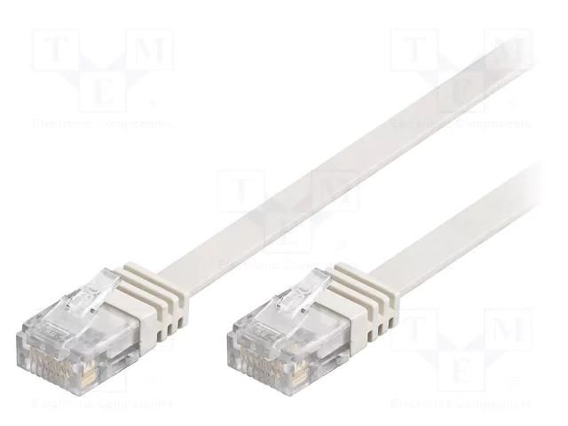 Patch cord; RJ45 plug,both sides; U/UTP; 5e; stranded; CCA; PVC Goobay F.U/UTP5-CCA-050WH