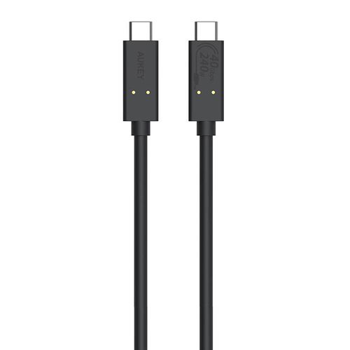 USB-C to USB-C Cable Aukey, CB-TCC241, 240W, 0.8m (black), Aukey CB-TCC241 Black