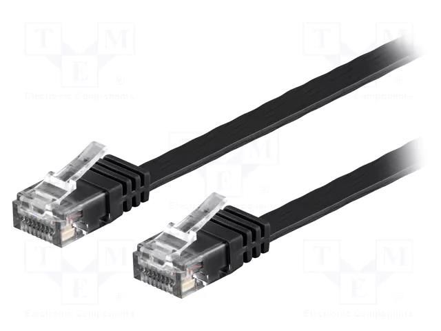 Patch cord; RJ45 plug,both sides; U/UTP; 6; stranded; Cu; PVC; 10m Goobay F.U/UTP6-CU-100BK