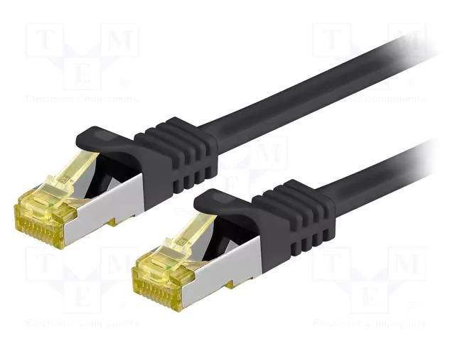 Patch cord; RJ45 plug,both sides; S/FTP; 6a; stranded; Cu; LSZH Goobay S/FTP7-CU-005BK