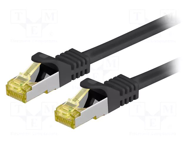 Patch cord; S/FTP; Cat: 6a; RJ45 plug,both sides; stranded; Cu; 1m GOOBAY S/FTP7-CU-010BK