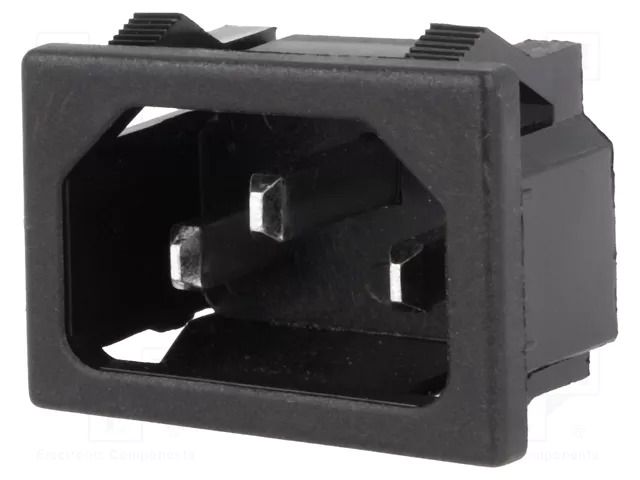 Connector: AC supply; socket; male; 10A; 250VAC; C14 (E); IEC 60320 CANAL ELECTRONIC KS202
