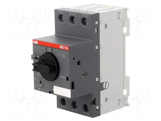 Motor breaker; 4kW; 208÷690VAC; for DIN rail mounting; IP20 ABB MS116-10