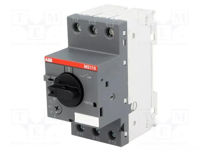 Motor breaker; 5.5kW; 208÷690VAC; for DIN rail mounting; IP20 ABB MS116-12